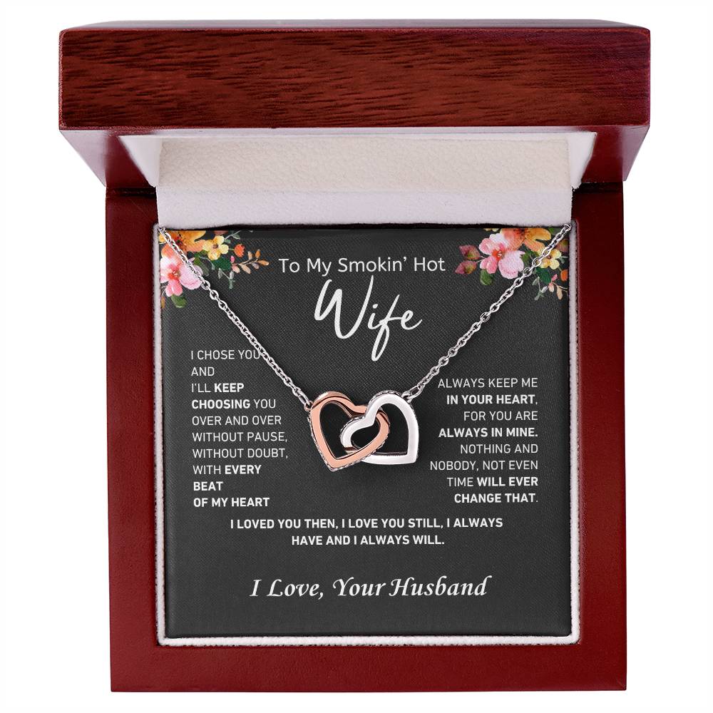 I chose you | Interlocking Hearts Necklace | Gifts for Wife