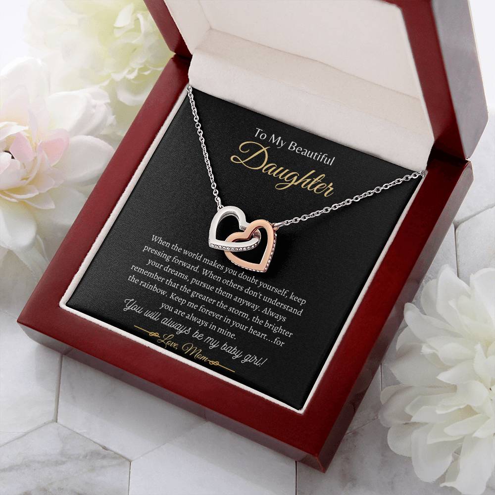 You will always be my baby girl | Interlocking Hearts Necklace | Gifts for Daughter