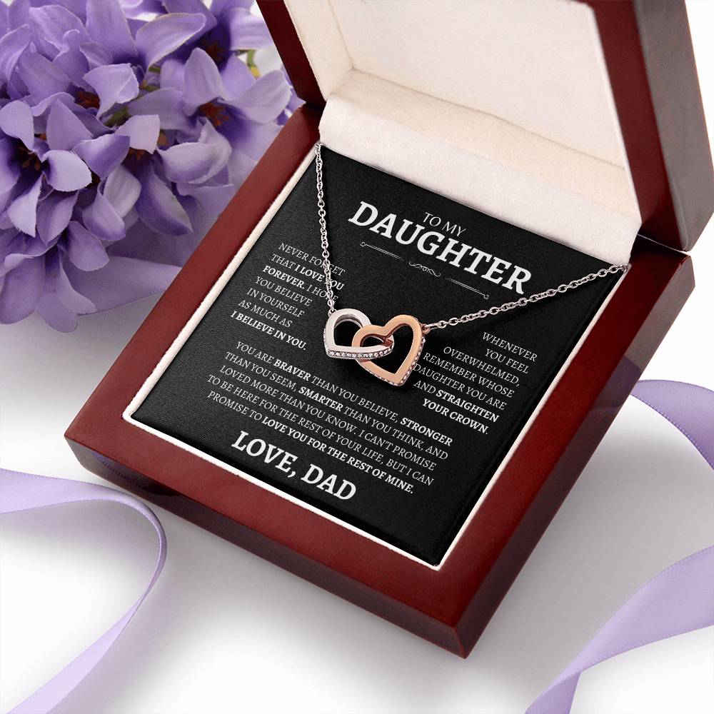 Dad Love you Forever | Interlocking Hearts Necklace | Gifts for Daughter