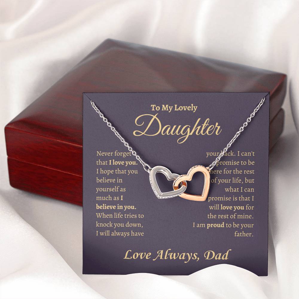 Proud to be your father | Interlocking Hearts Necklace | Gifts for Daughter