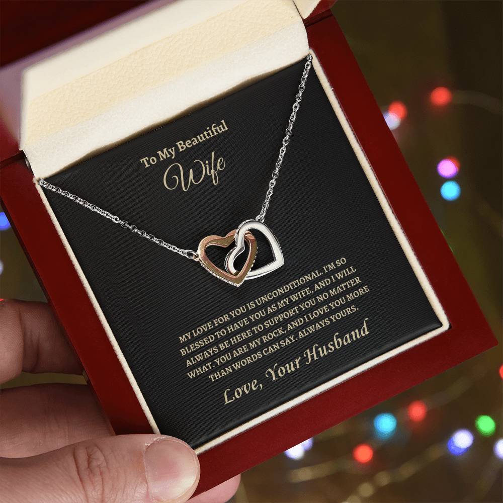 Unconditional Love | Interlocking Hearts Necklace | Gifts for Wife