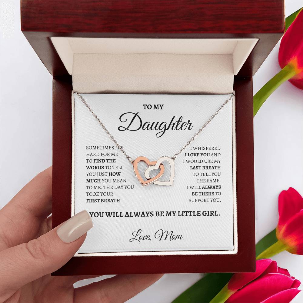 I Love you Daughter | Interlocking Hearts Necklace | Gifts for Daughter