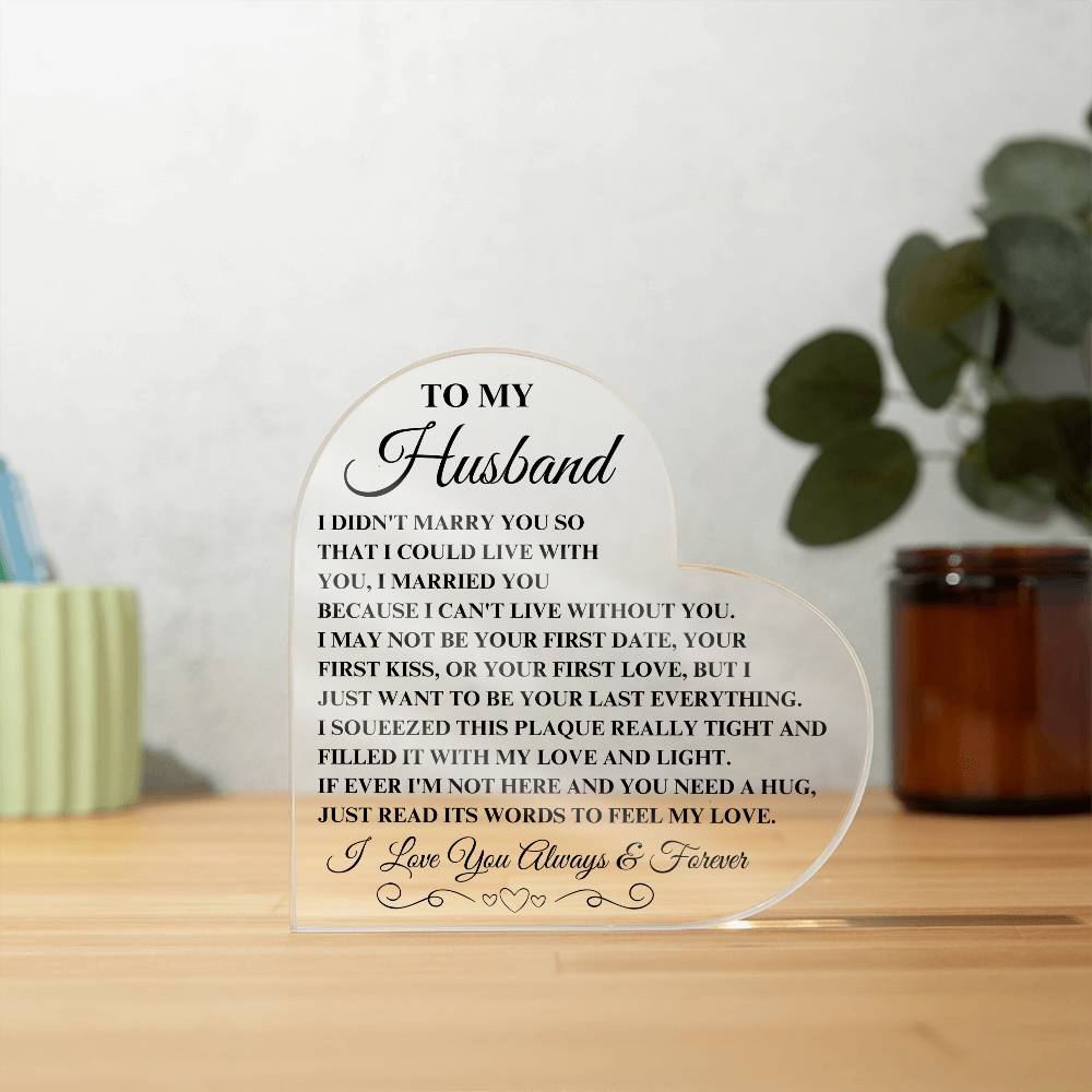 Read this and Feel My Love | Acrylic Heart Plaque | Gifts for Husband