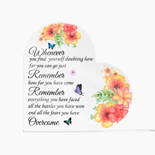 Remember how Far | Acrylic Heart Plaque | Gifts for Graduation