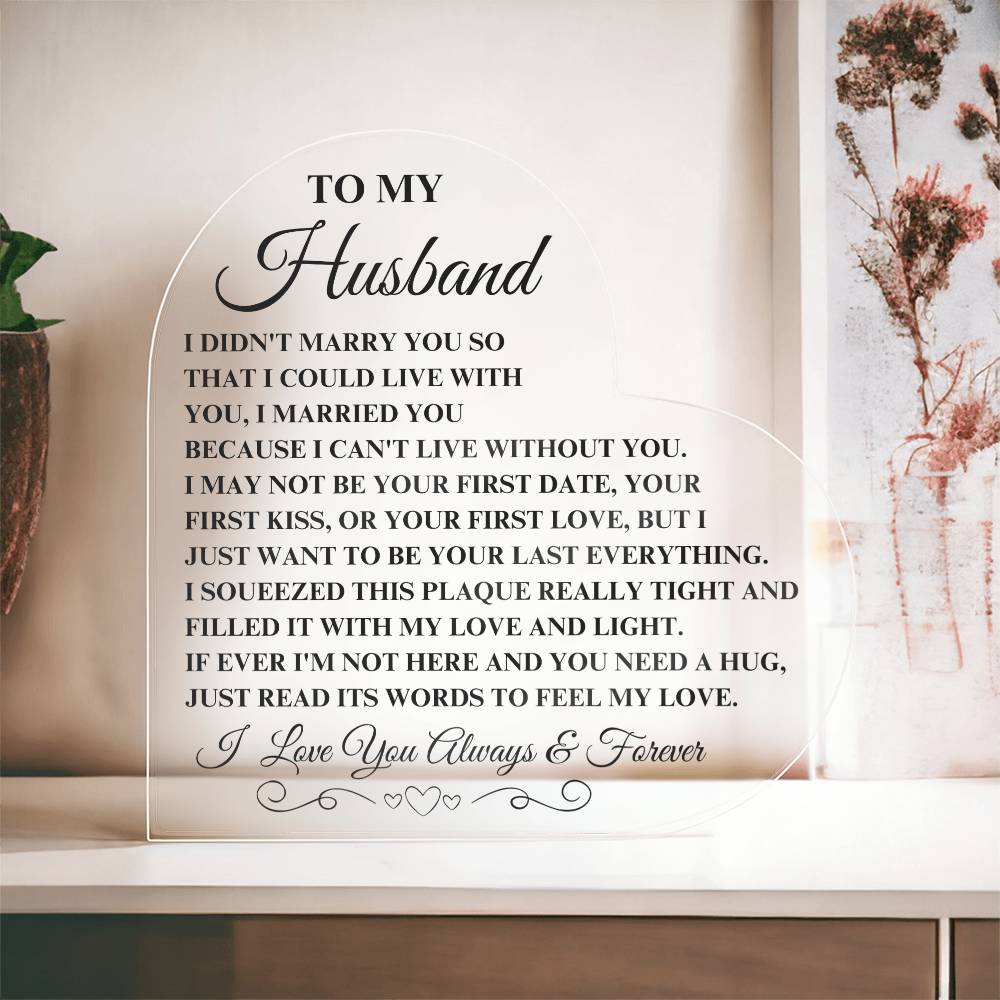 Read this and Feel My Love | Acrylic Heart Plaque | Gifts for Husband