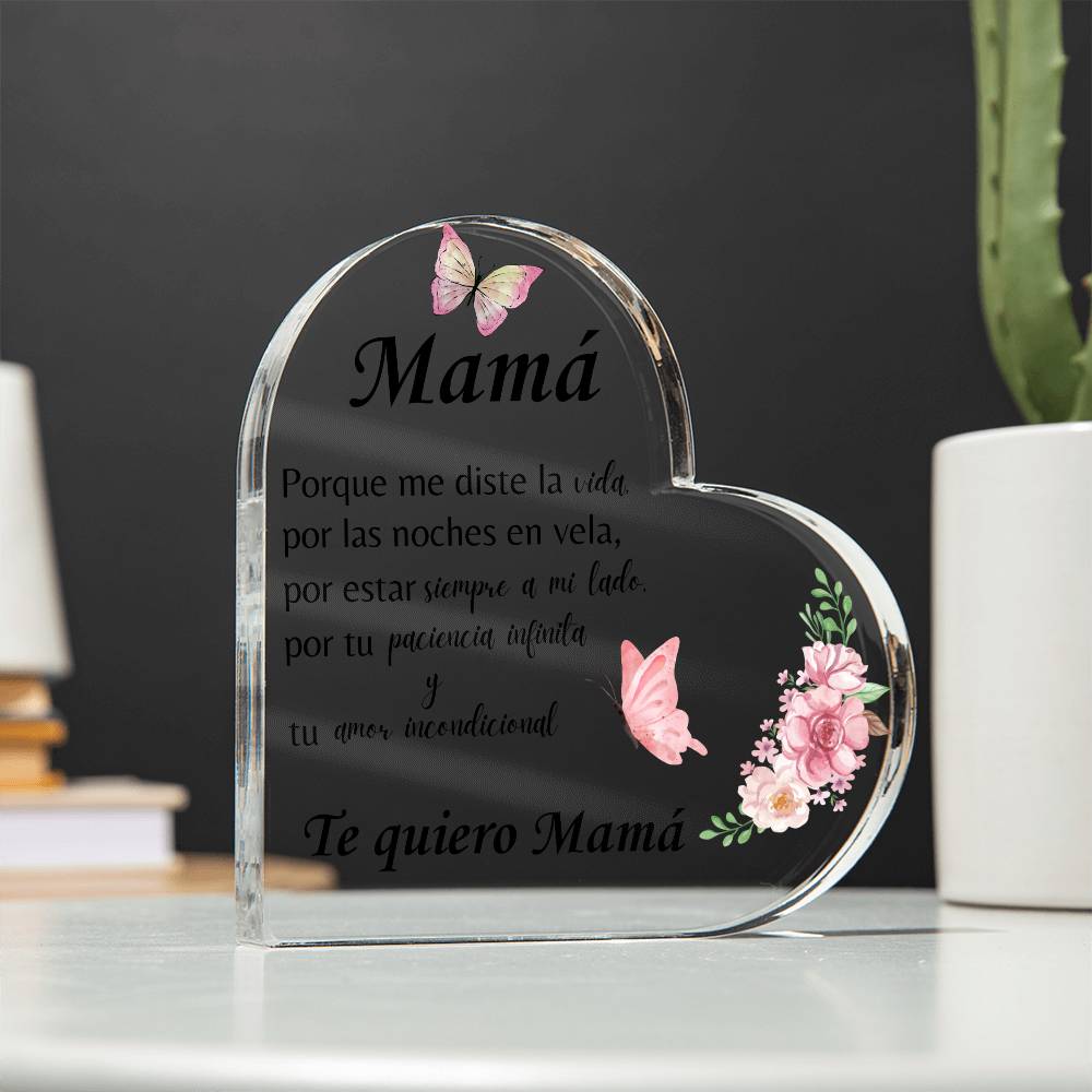 Mamá Incondicional | Acrylic Heart Plaque | Mother's Day Gift