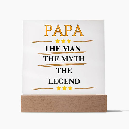 PAPA | Acrylic Square Plaque | Gifts for Dad