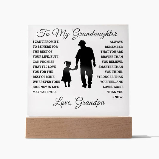 Love, Grandpa | Acrylic Square Plaque | Gifts for Granddaughter