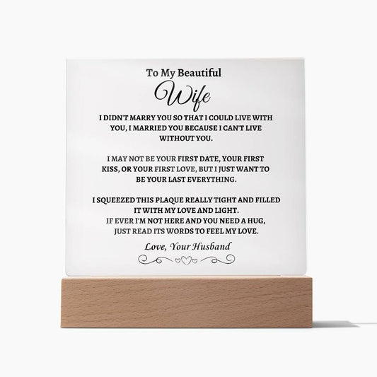 Read this words to feel my love | Acrylic Square Plaque | Gifts for Wife