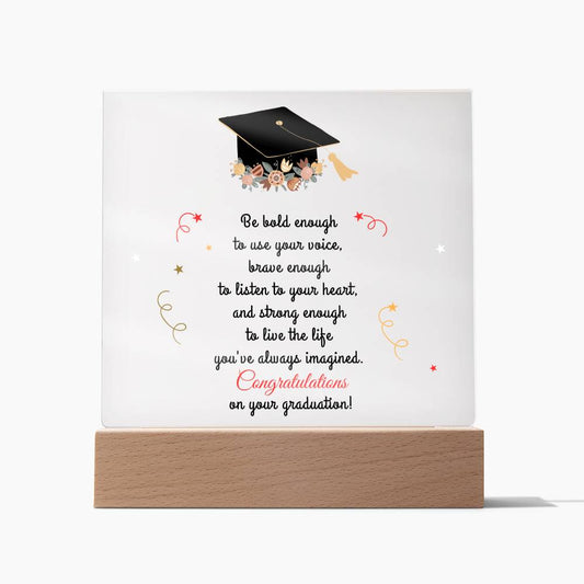 Congratulations | Acrylic Square Plaque | Gifts for Graduation