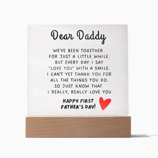 Happy First Father's Day | Acrylic Square Plaque | Gifts for Dad