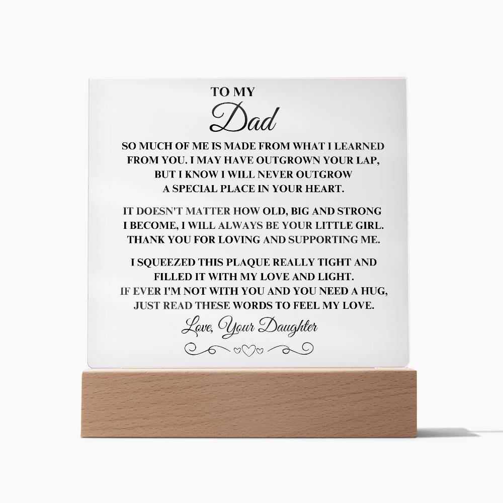 I will always be your little girl | Acrylic Square Plaque | Gifts for Dad