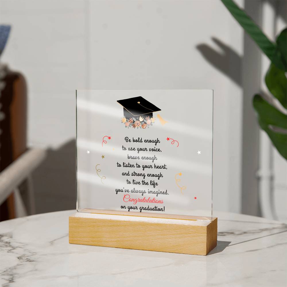 Congratulations | Acrylic Square Plaque | Gifts for Graduation