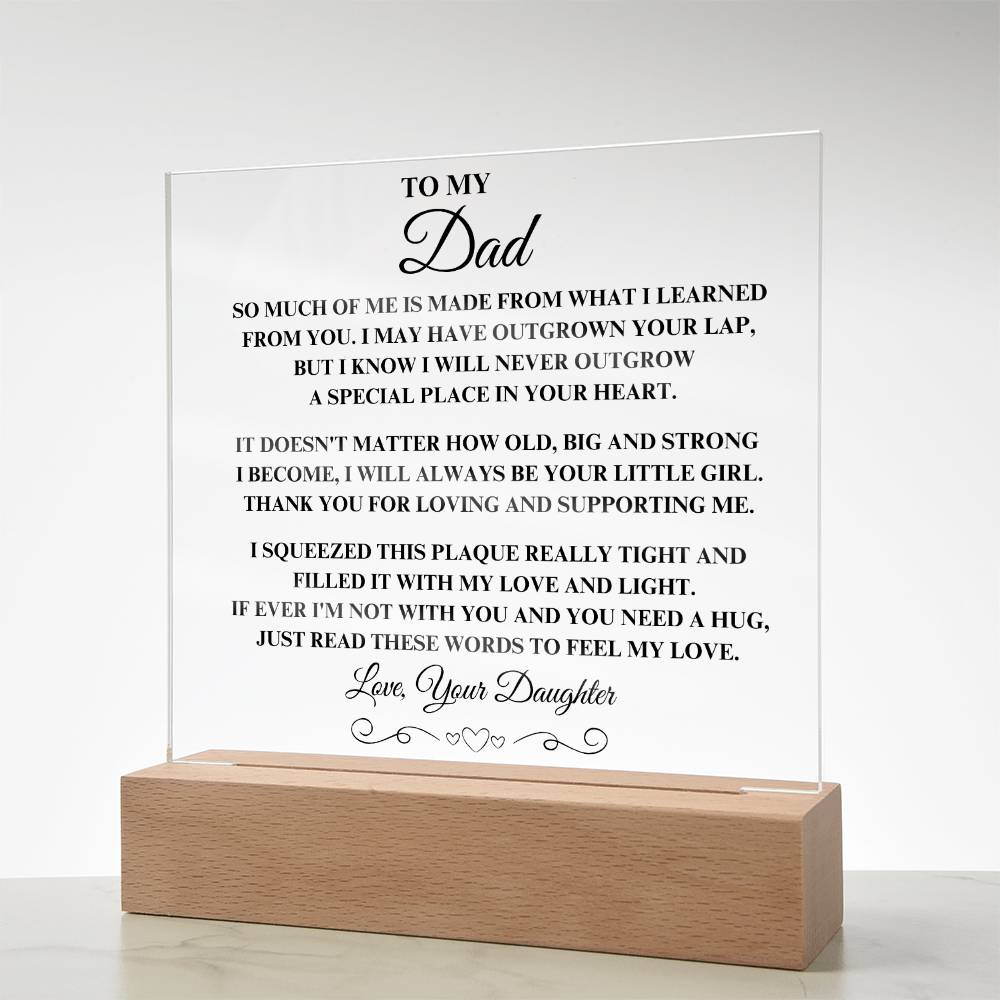 I will always be your little girl | Acrylic Square Plaque | Gifts for Dad