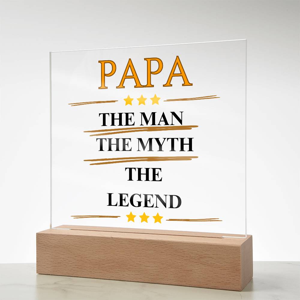 PAPA | Acrylic Square Plaque | Gifts for Dad