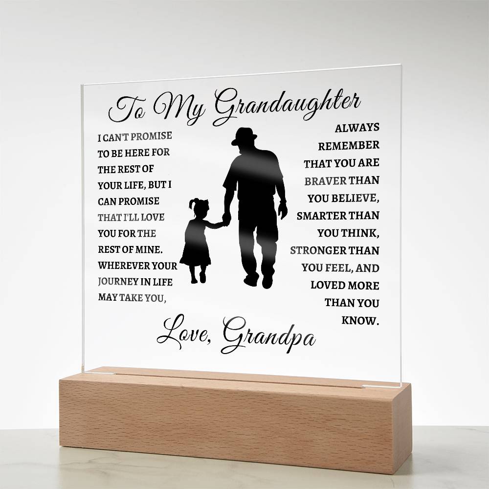 Love, Grandpa | Acrylic Square Plaque | Gifts for Granddaughter