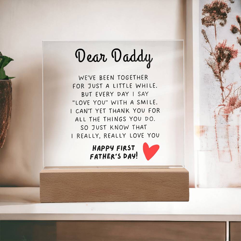 Happy First Father's Day | Acrylic Square Plaque | Gifts for Dad