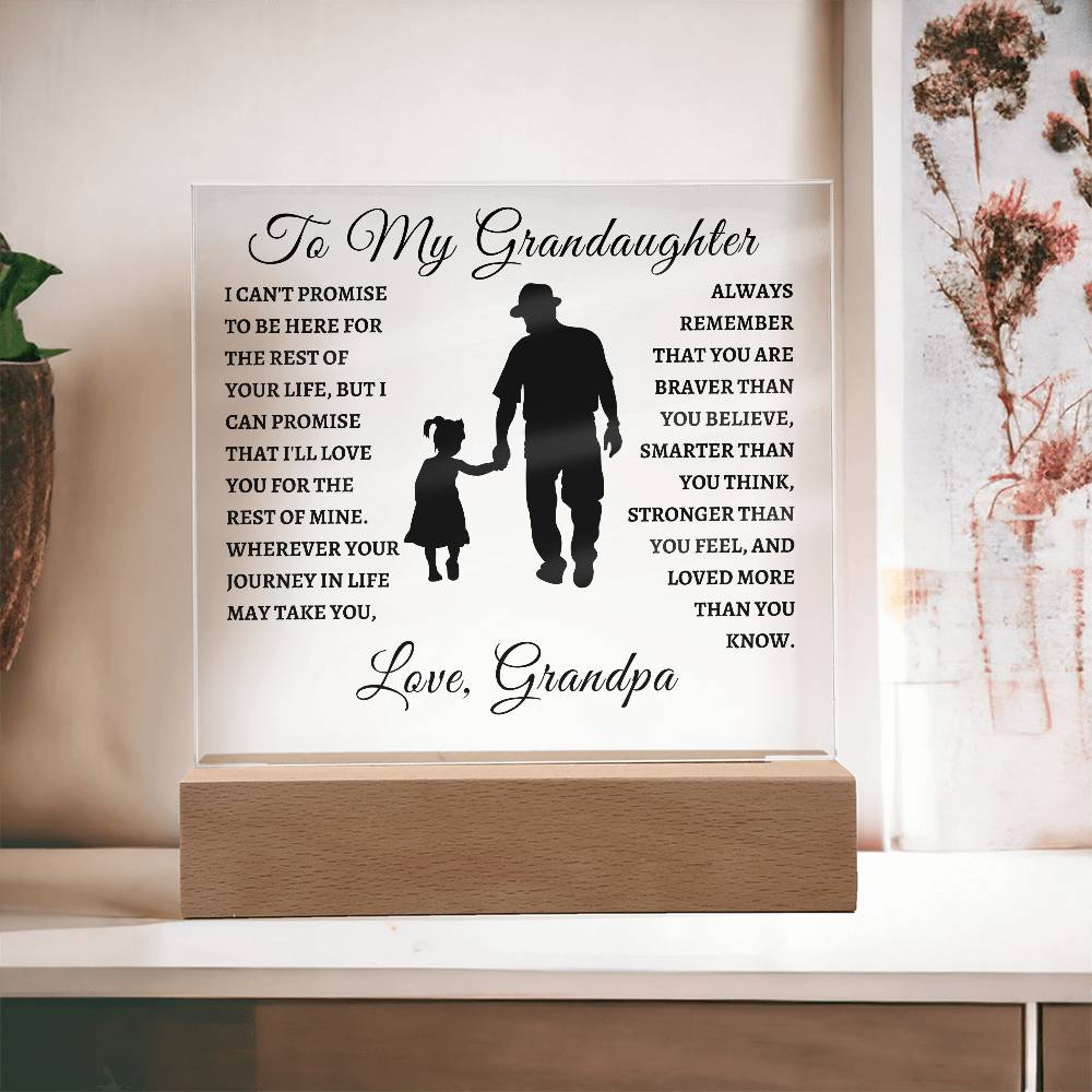 Love, Grandpa | Acrylic Square Plaque | Gifts for Granddaughter