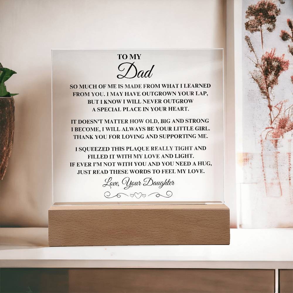 I will always be your little girl | Acrylic Square Plaque | Gifts for Dad