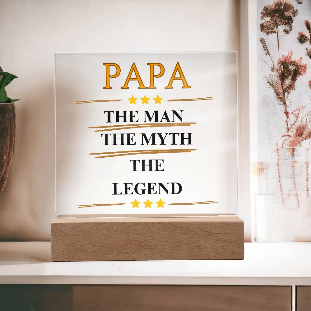 PAPA | Acrylic Square Plaque | Gifts for Dad