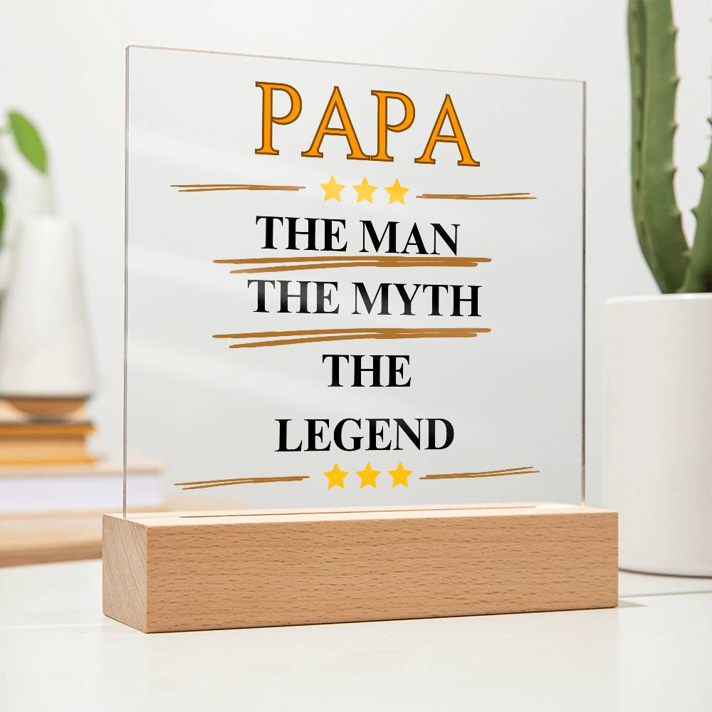 PAPA | Acrylic Square Plaque | Gifts for Dad