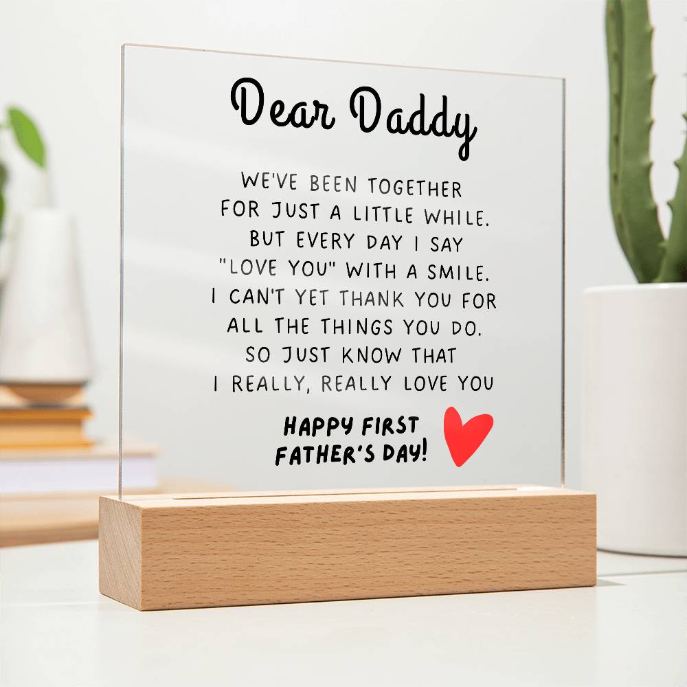 Happy First Father's Day | Acrylic Square Plaque | Gifts for Dad