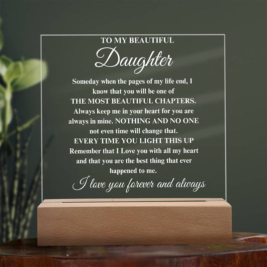 Beautiful Chapter | Acrylic Square Plaque | Gifts for Daughter