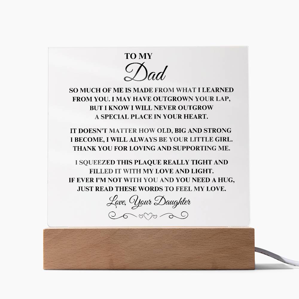 I will always be your little girl | Acrylic Square Plaque | Gifts for Dad