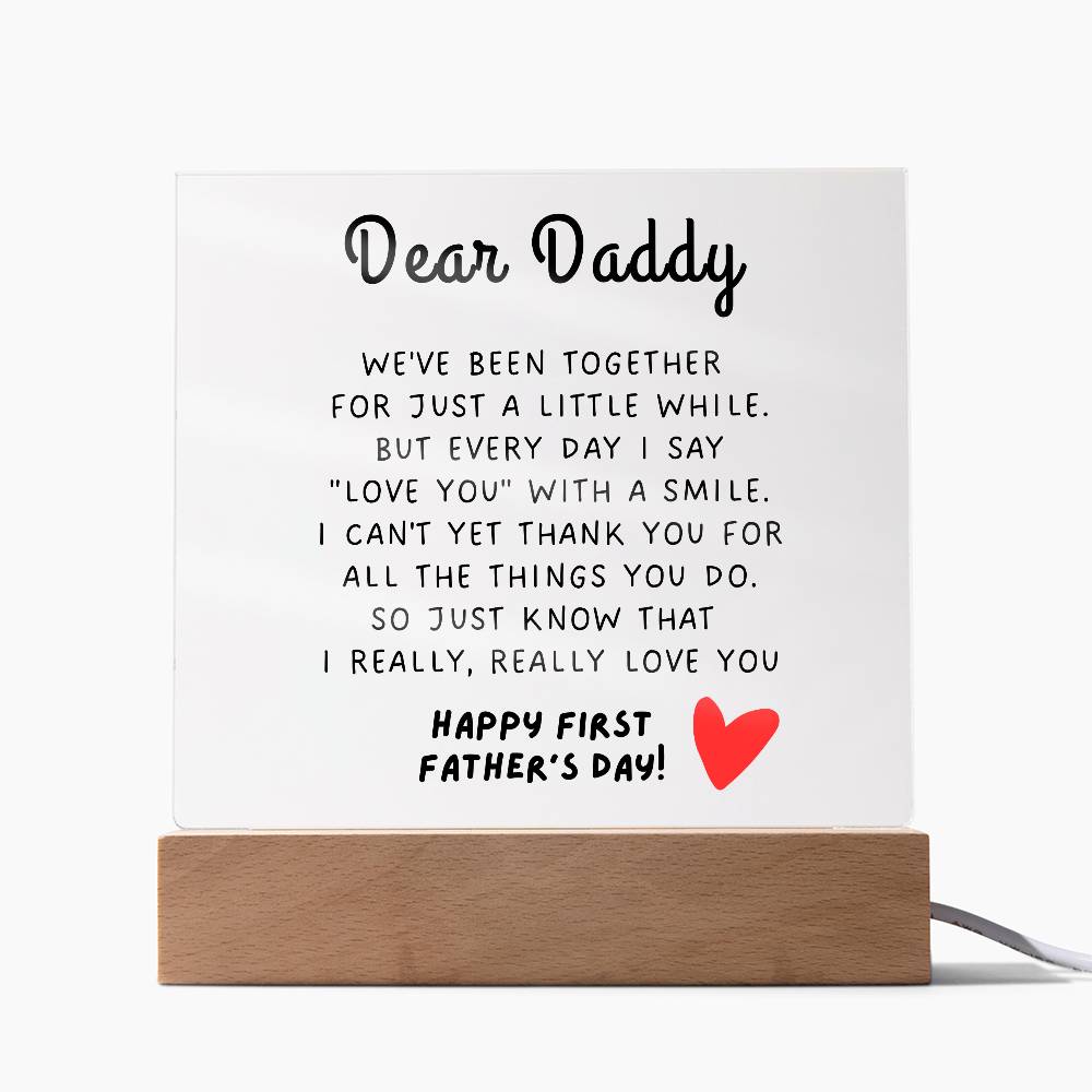 Happy First Father's Day | Acrylic Square Plaque | Gifts for Dad