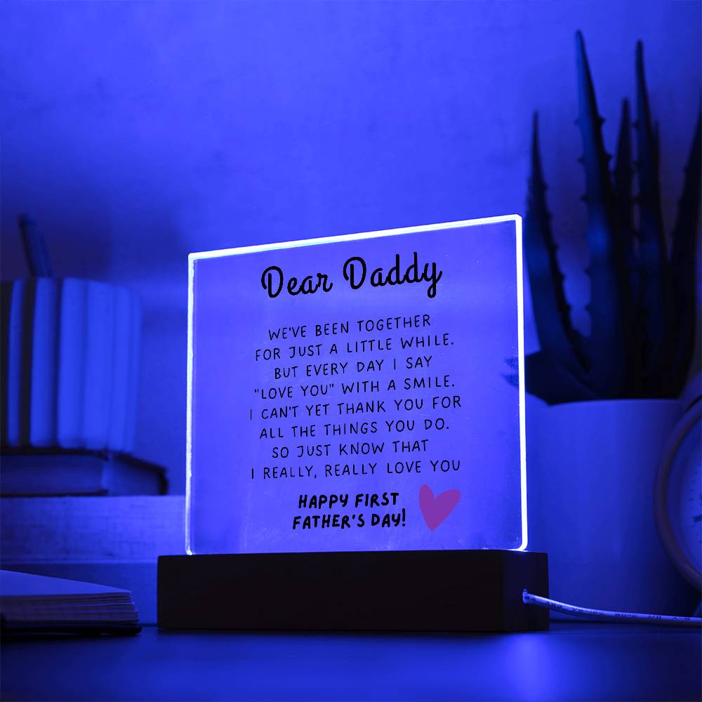 Happy First Father's Day | Acrylic Square Plaque | Gifts for Dad