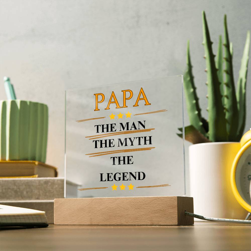 PAPA | Acrylic Square Plaque | Gifts for Dad