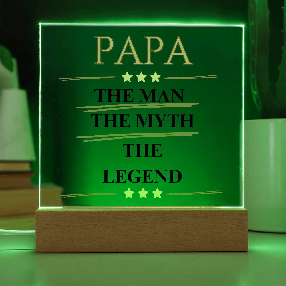 PAPA | Acrylic Square Plaque | Gifts for Dad