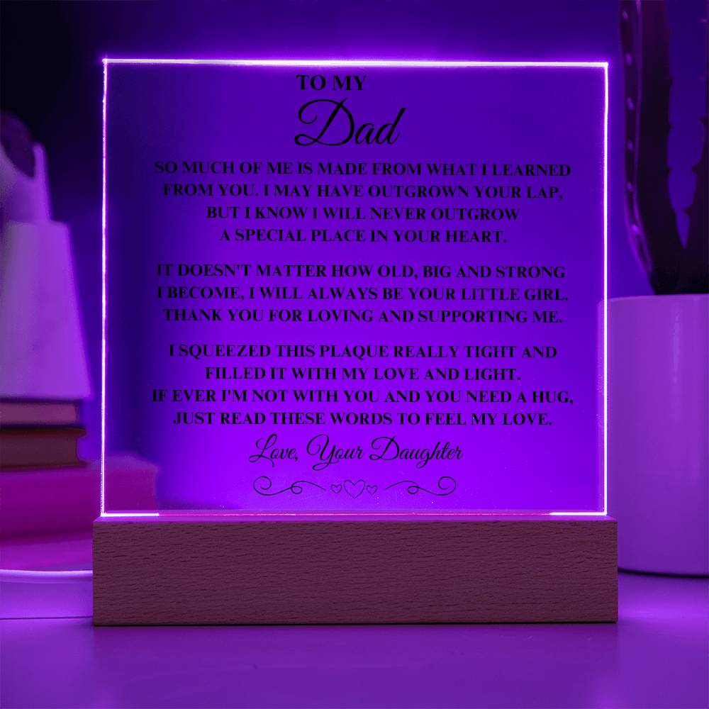 I will always be your little girl | Acrylic Square Plaque | Gifts for Dad