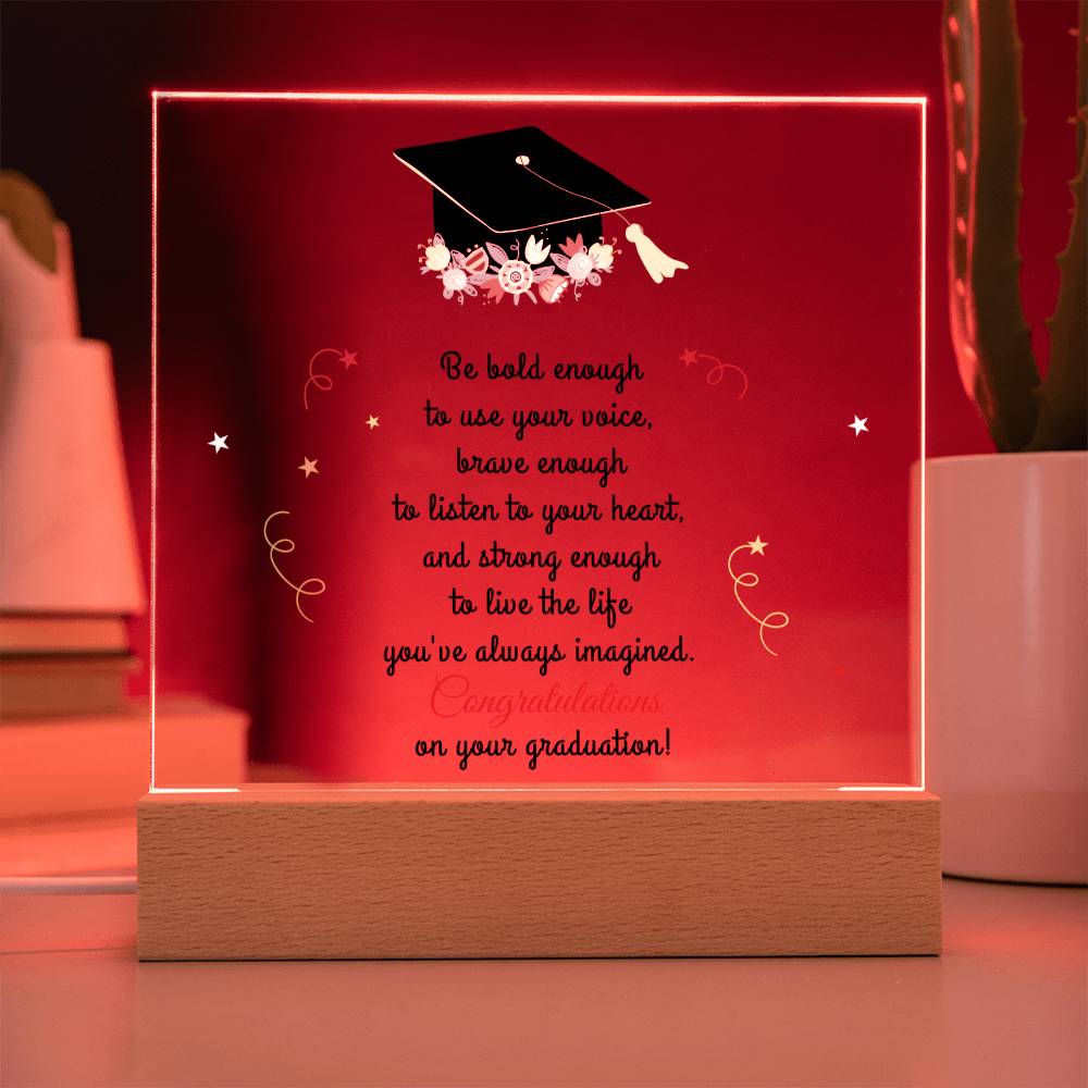 Congratulations | Acrylic Square Plaque | Gifts for Graduation