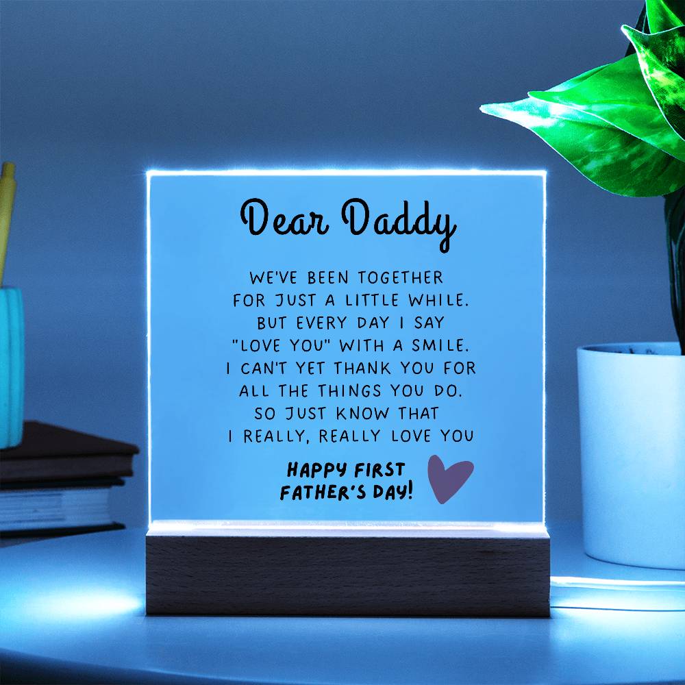 Happy First Father's Day | Acrylic Square Plaque | Gifts for Dad