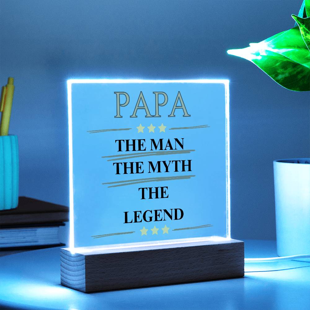 PAPA | Acrylic Square Plaque | Gifts for Dad