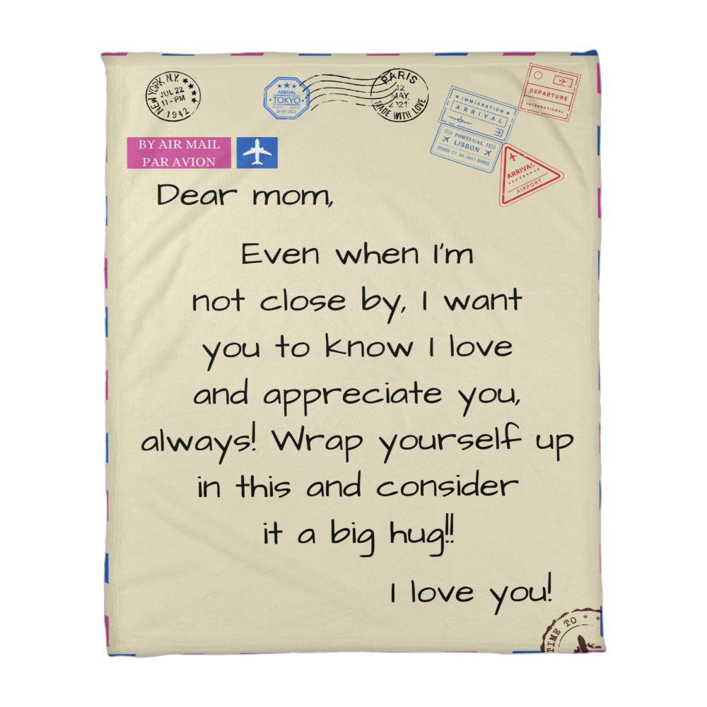 Dear Mom | Coral Fleece Blanket | Mother's Day Gift