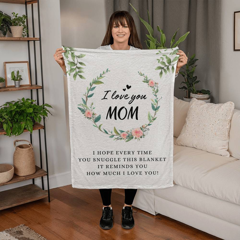 I Love you Mom | Coral Fleece Blanket | Mother's Day Gift