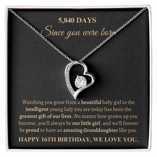 5,840 Days | Forever Love Necklace | Gifts for Granddaughter