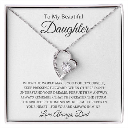 To My Beautiful Daughter | Forever Love Necklace | Gifts for Daughter