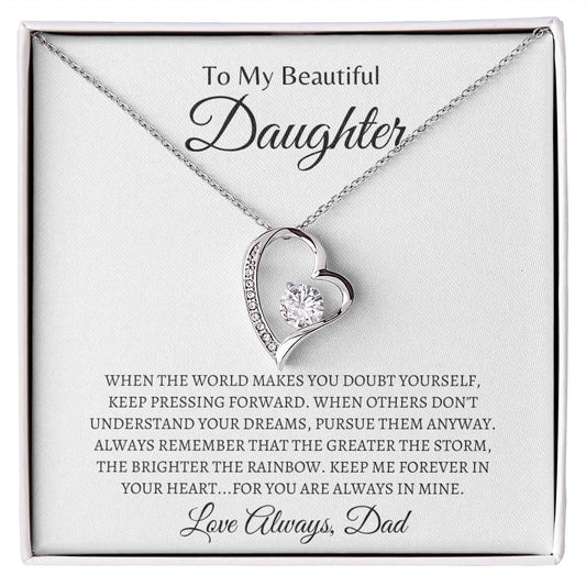 To My Beautiful Daughter | Forever Love Necklace | Gifts for Daughter