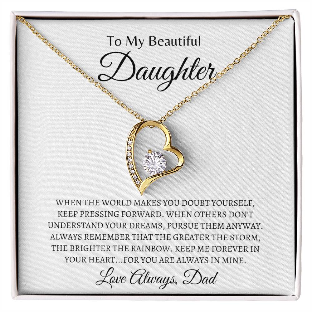 To My Beautiful Daughter | Forever Love Necklace | Gifts for Daughter